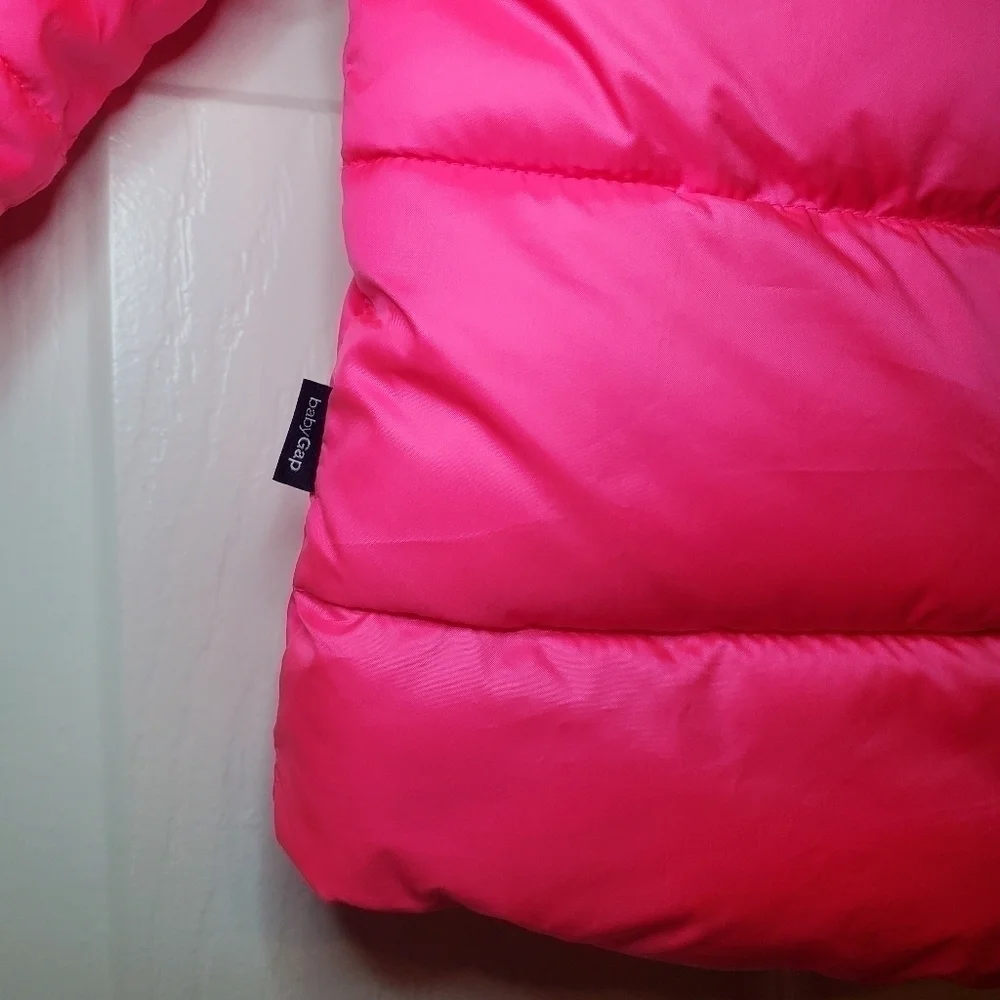 BabyGap Hot Pink Puffer ColdControl Max Kimono Jacket Sz 18-24M